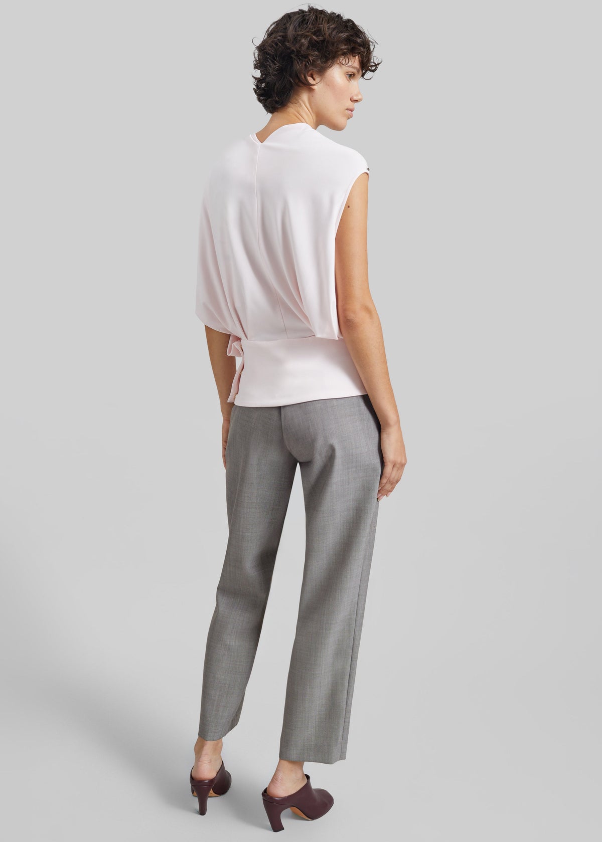 Sportmax Lacuna Draped Fluid Top - Powder