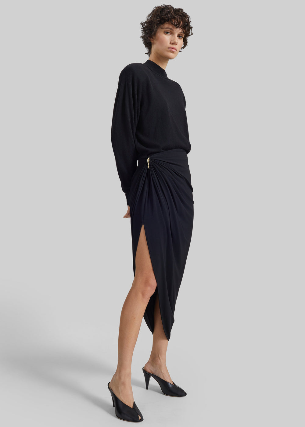 Sportmax Licenza Draped Skirt - Black - 1