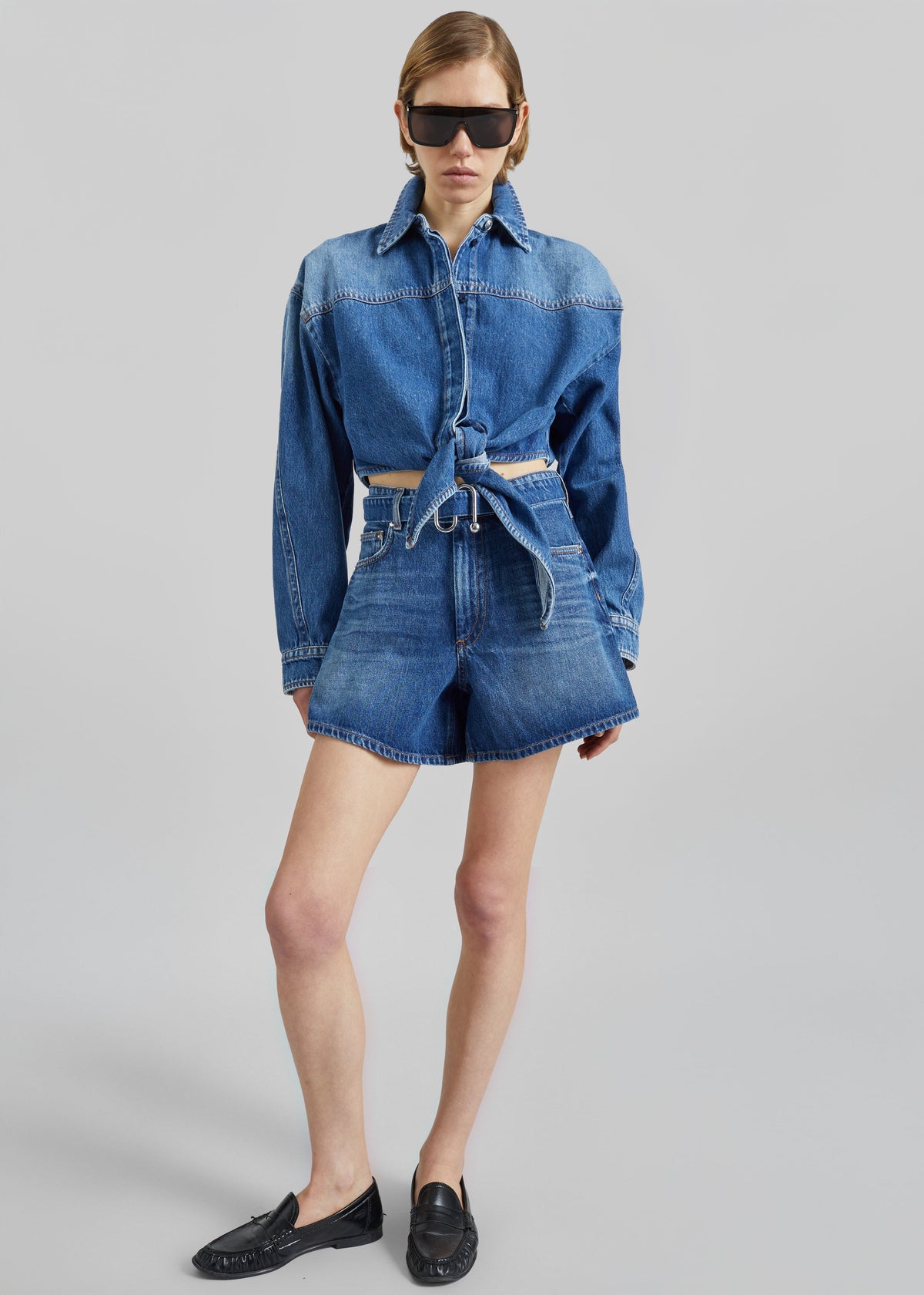 Sportmax Fiesta Denim Shorts - Midnight Blue - 3