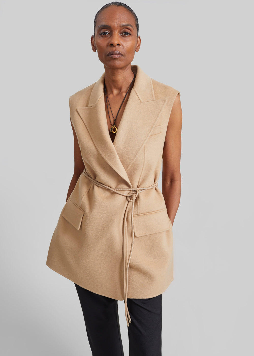 Sportmax Rapido Sleeveless Blazer - Beige