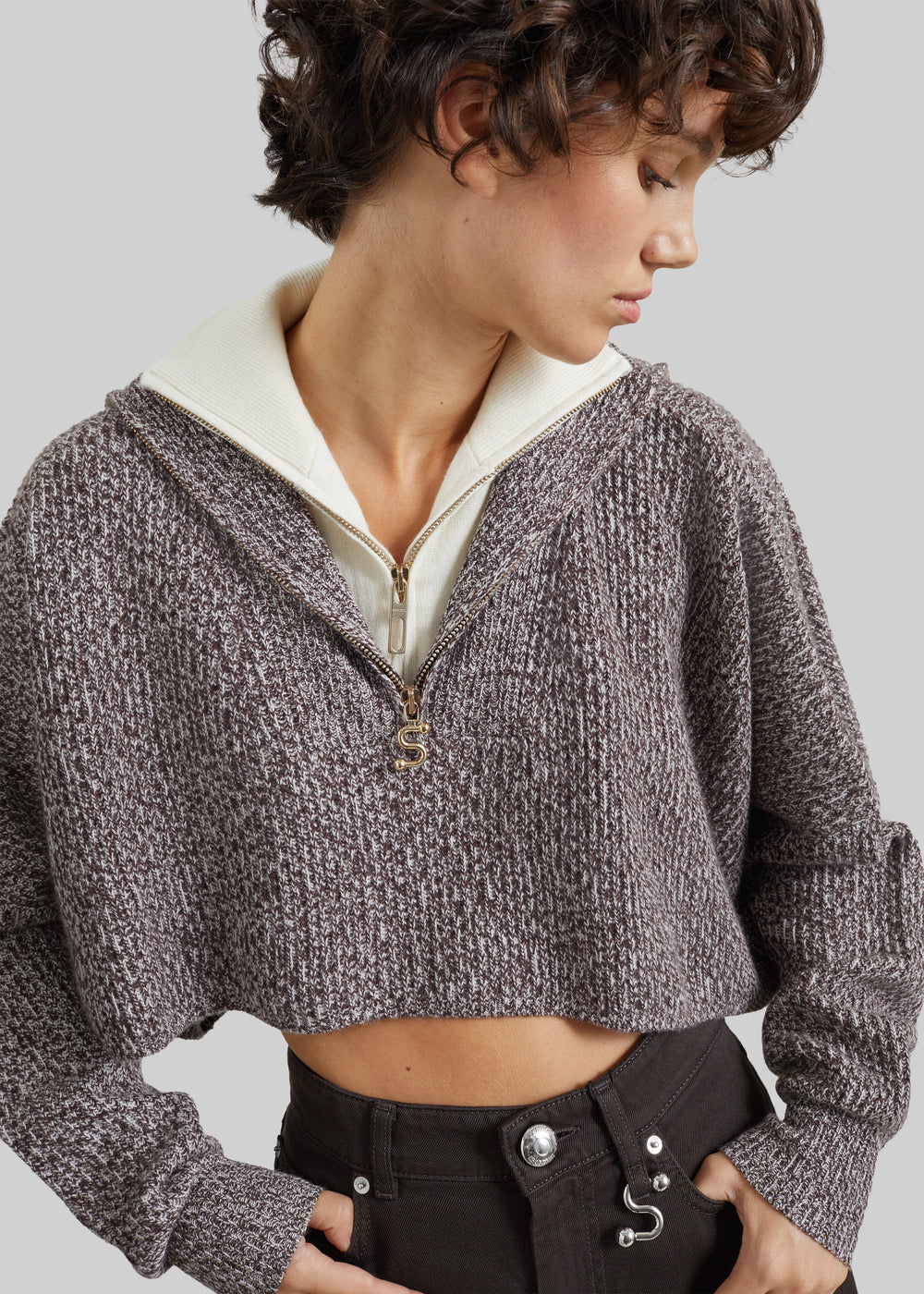 Sportmax Maglione Rive oversize corto - Rust Bi
