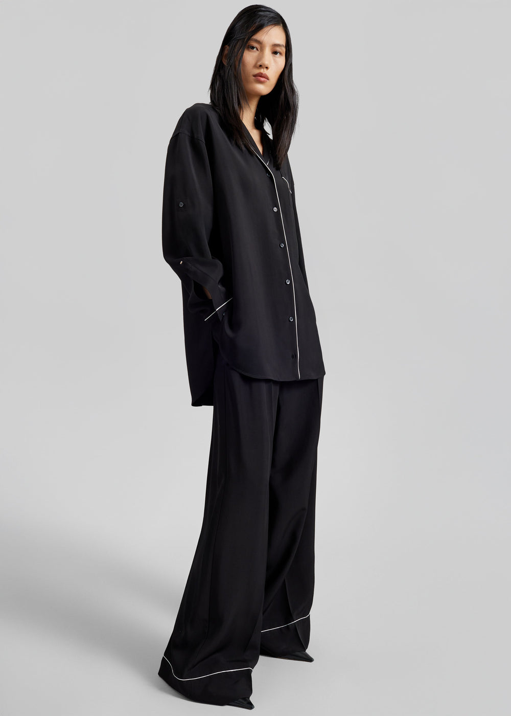 Sportmax Rivetto Satin Joggers - Black