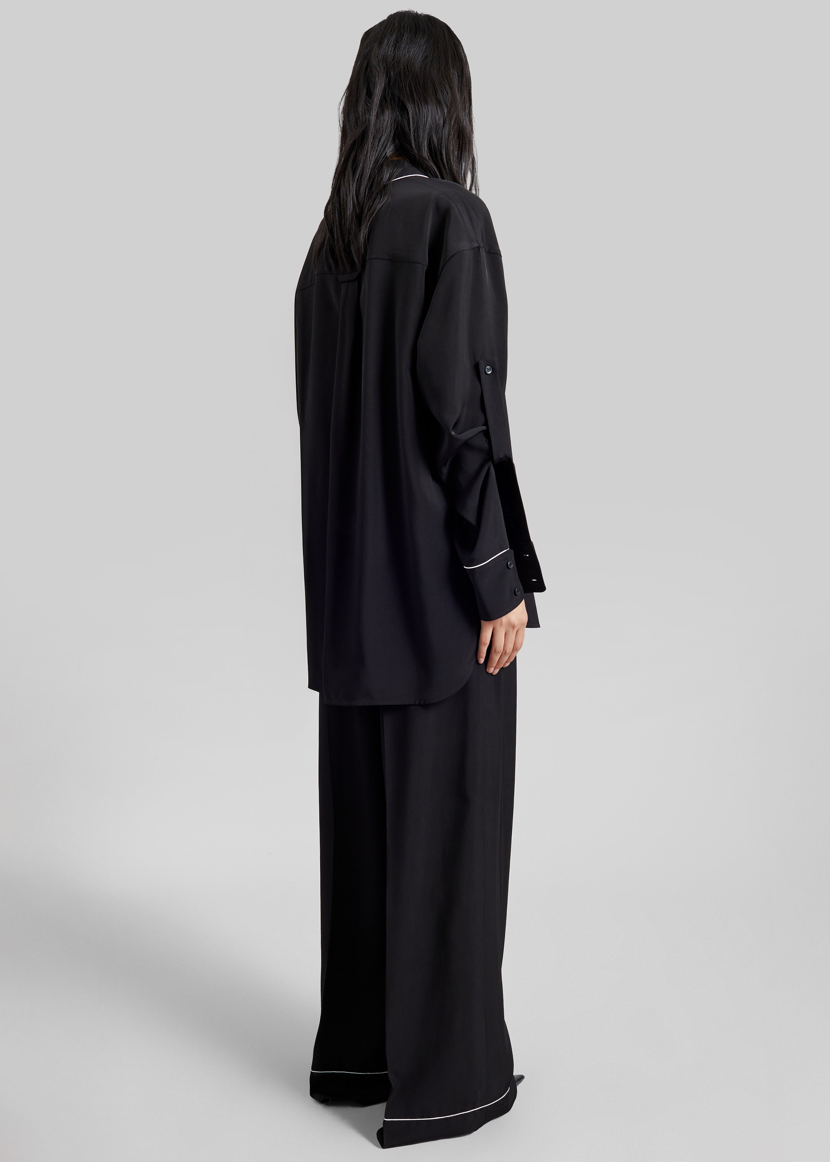 Sportmax Rivetto Satin Joggers - Black - 7