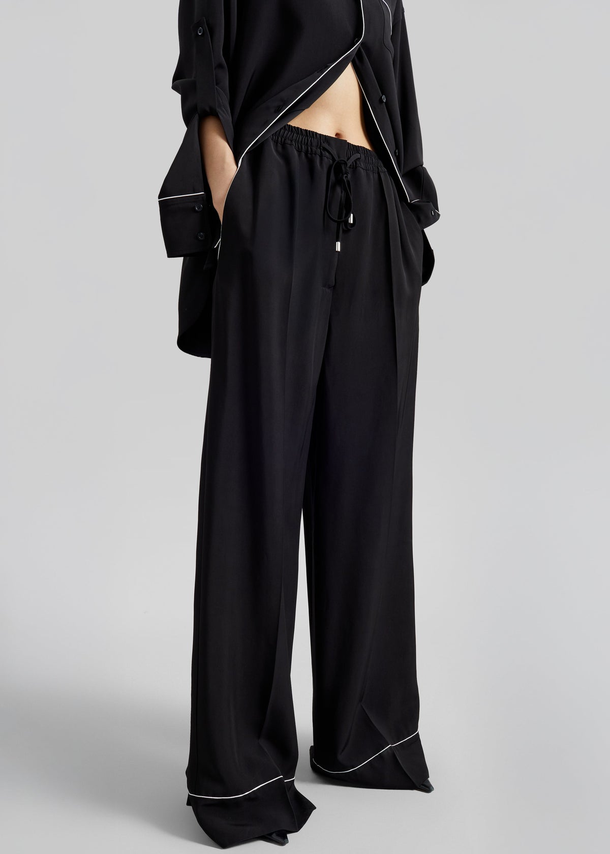 Sportmax Rivetto Satin Joggers - Black - 5