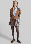 Sportmax Saio Coated Moleskin Mini Skirt - Brown