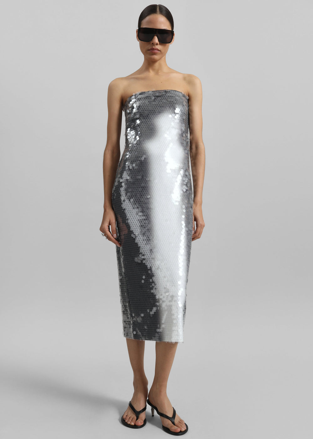 Sportmax Stemma Sequinned Jersey Dress - Shaded Black