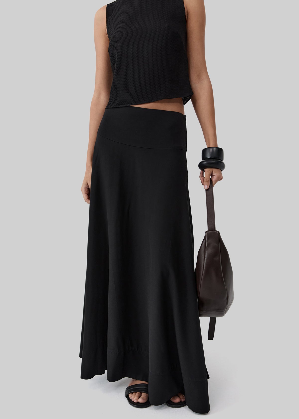 St. Agni Adjustable Slim Crescent Bag - Coffee - 7