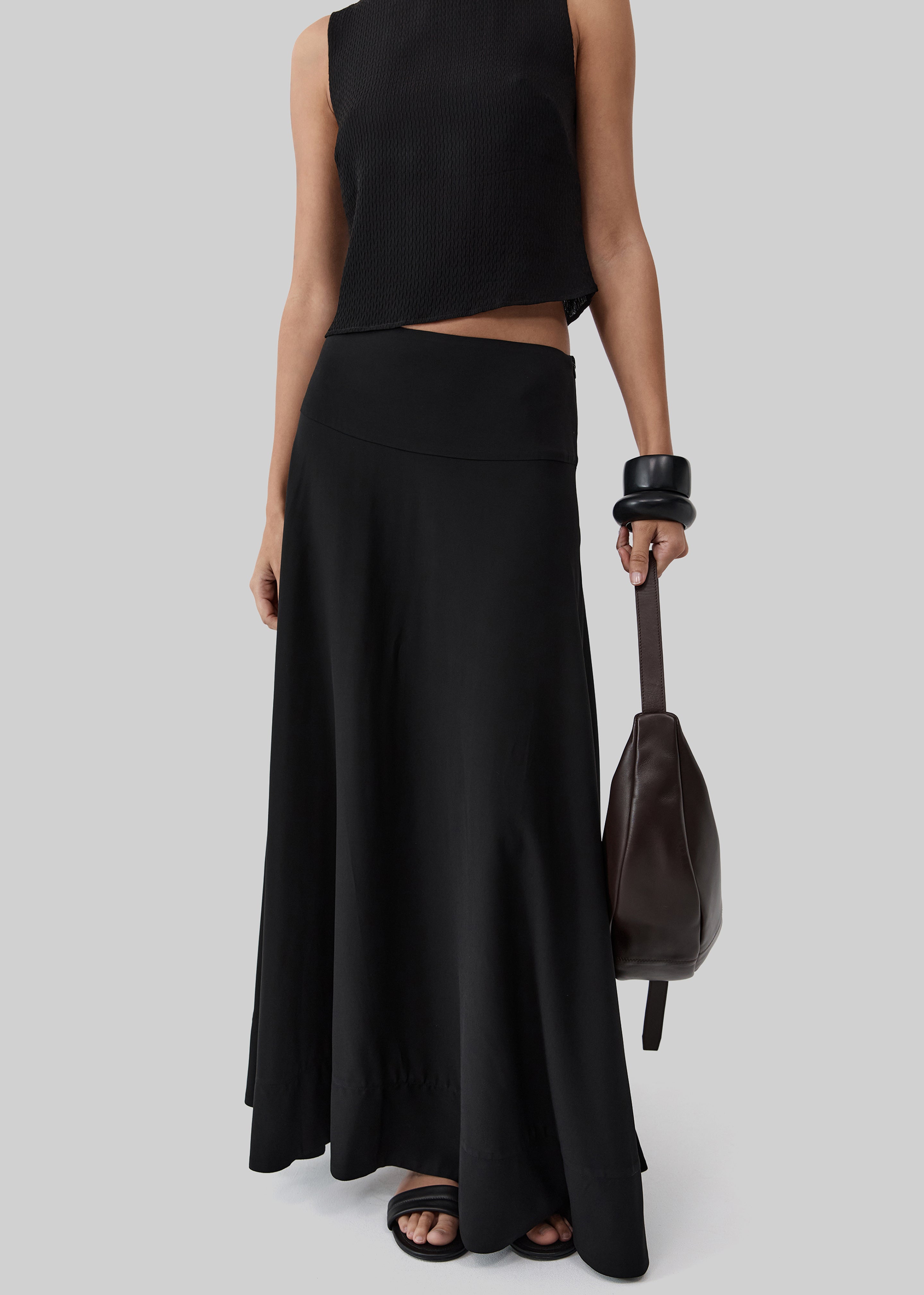 St. Agni Adjustable Slim Crescent Bag - Coffee - 7