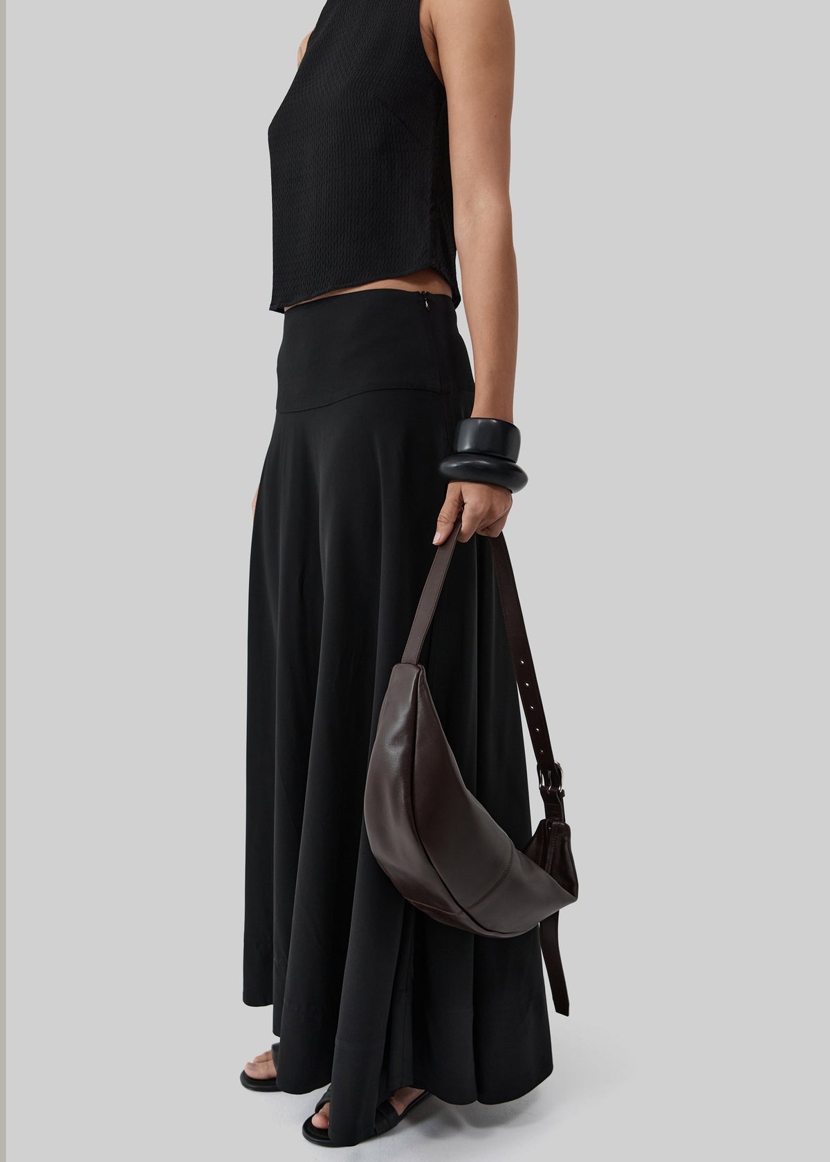 St. Agni Adjustable Slim Crescent Bag - Coffee - 1