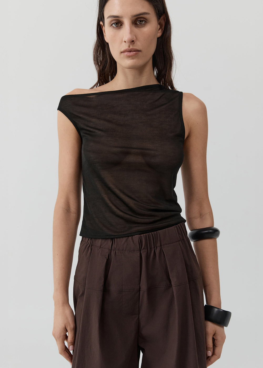St. Agni Fine Jersey Asymm Top - Black