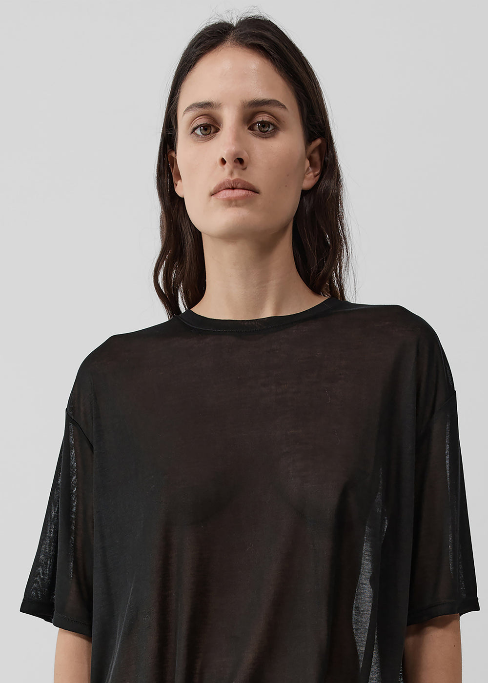 St. Agni Fine Jersey Relaxed Tee - Black - 1