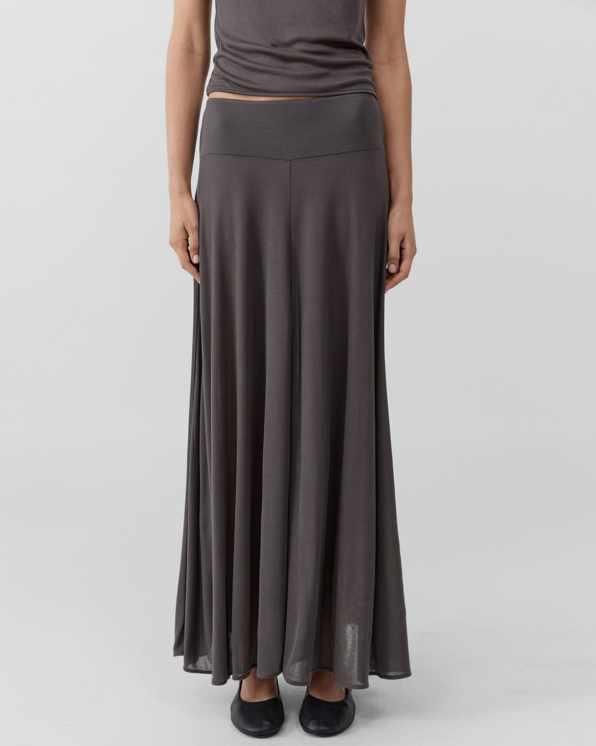 St. Agni Fluid Jersey Skirt - Soot - 2