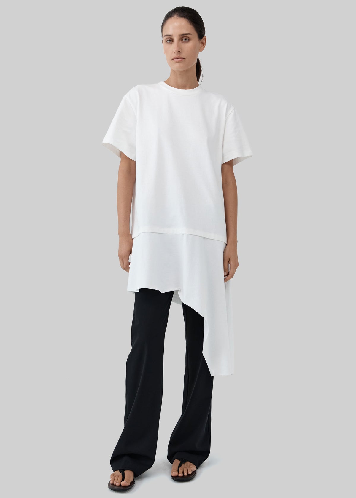 St. Agni Layered Tee Mini Dress - Off White