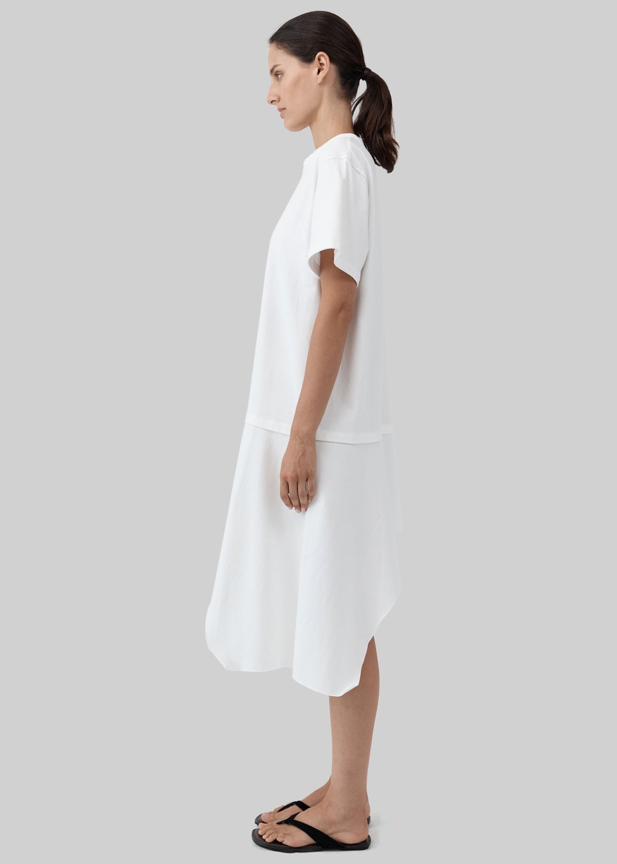 St. Agni Layered Tee Mini Dress - Off White