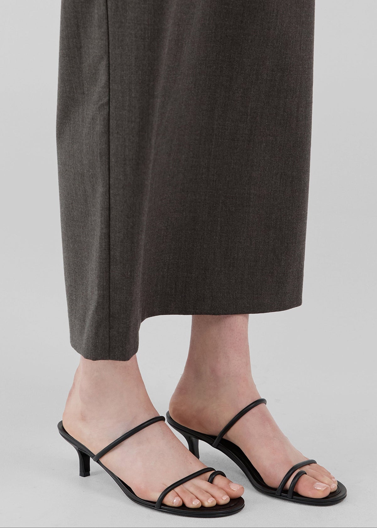St. Agni Minimal Strap Heels - Black - 7