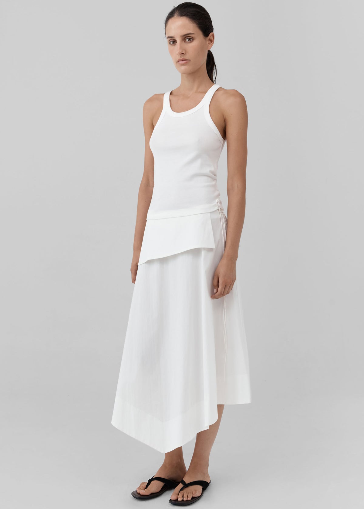 St. Agni Organic Cotton Racer Singlet - White - 3