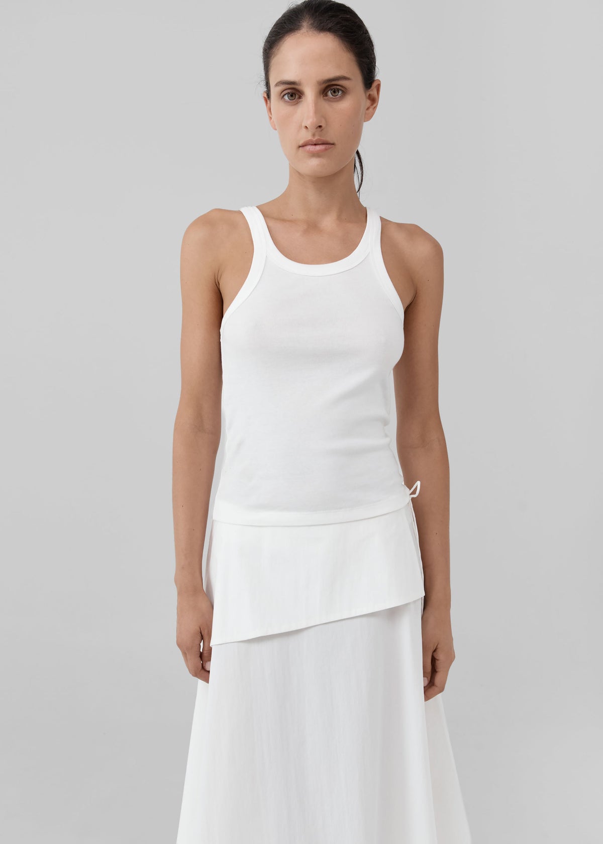 St. Agni Organic Cotton Racer Singlet - White - 1