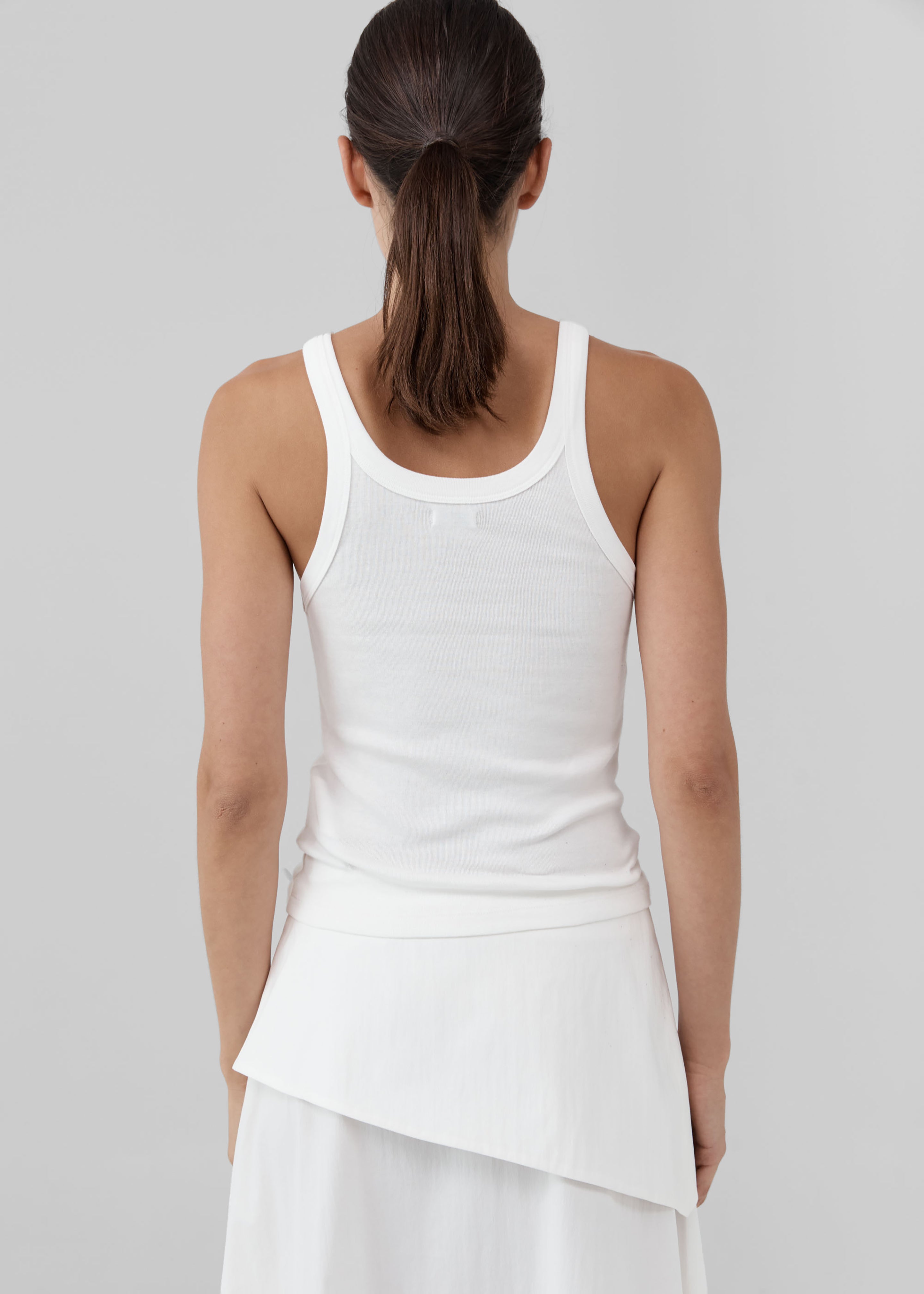 St. Agni Organic Cotton Racer Singlet - White - 4