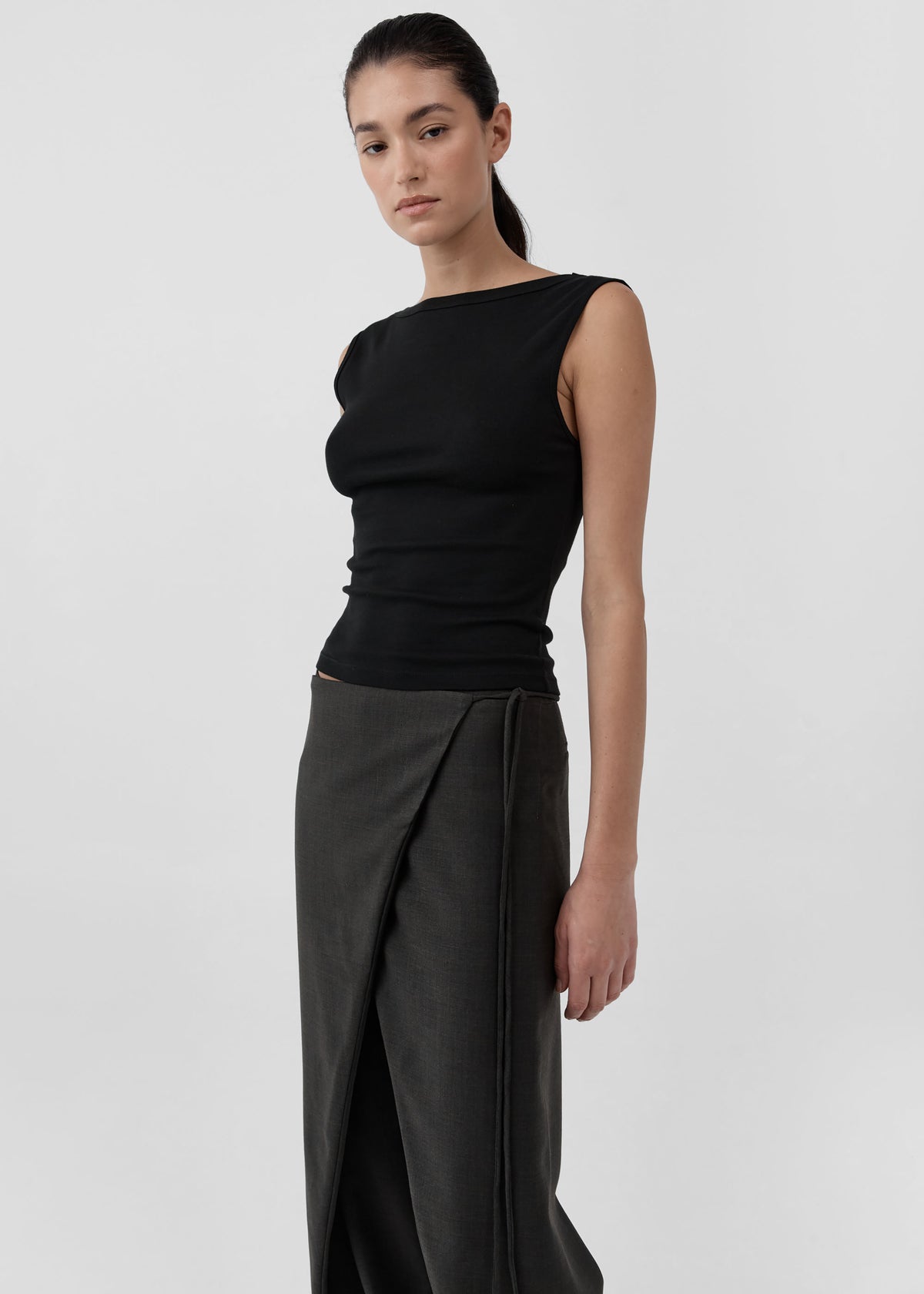 St. Agni Organic Cotton Ballerina Top - Jet Black - 3