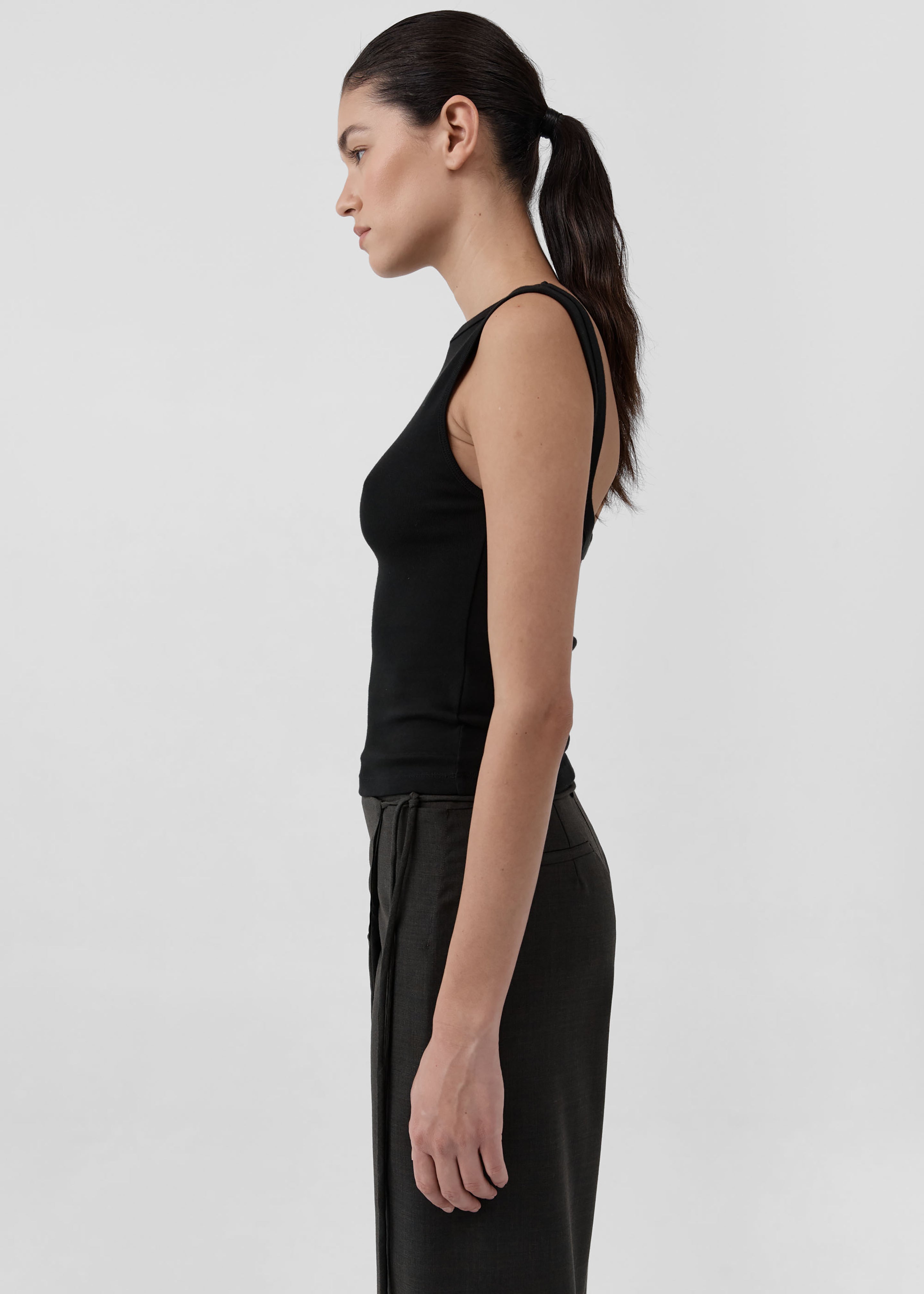 St. Agni Organic Cotton Ballerina Top - Jet Black - 5