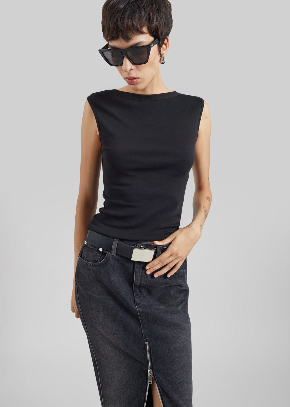 St. Agni Organic Cotton Ballerina Top - Jet Black - 1