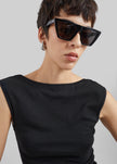 St. Agni Organic Cotton Ballerina Top - Jet Black