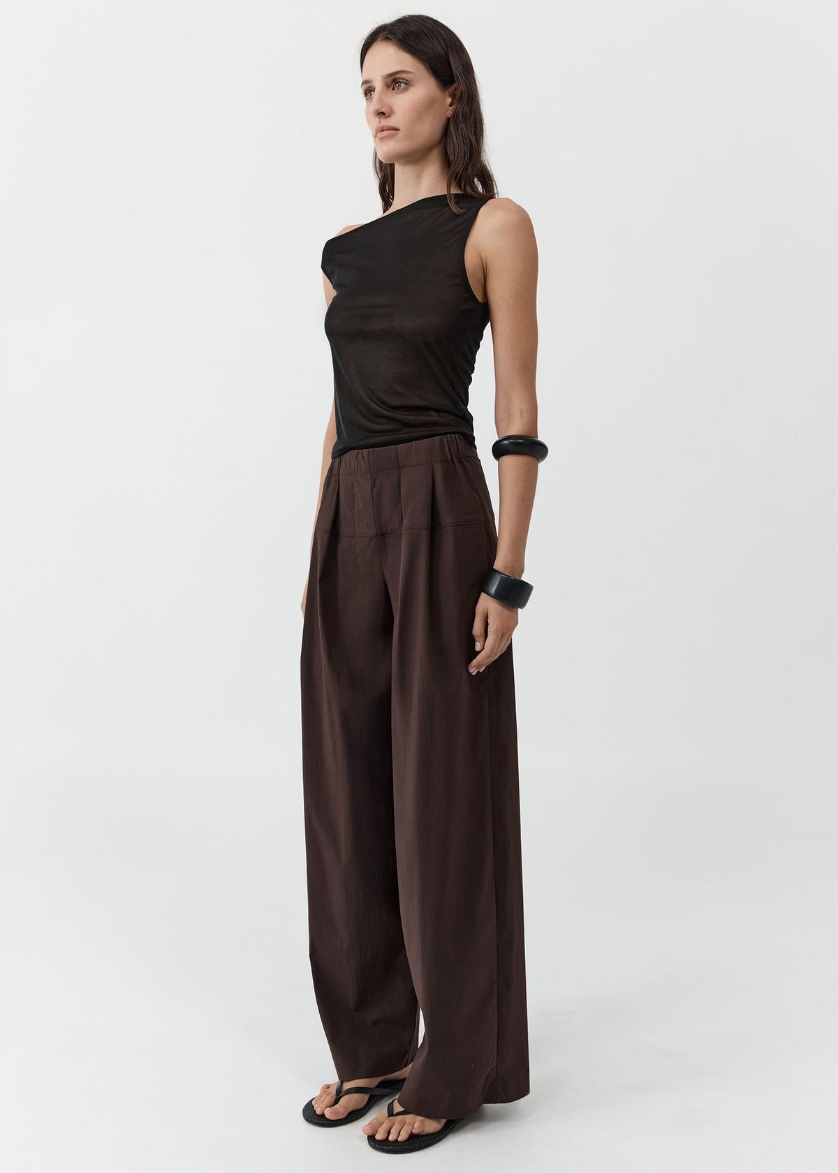 St. Agni Relaxed Pleat Pants - Bark - 4