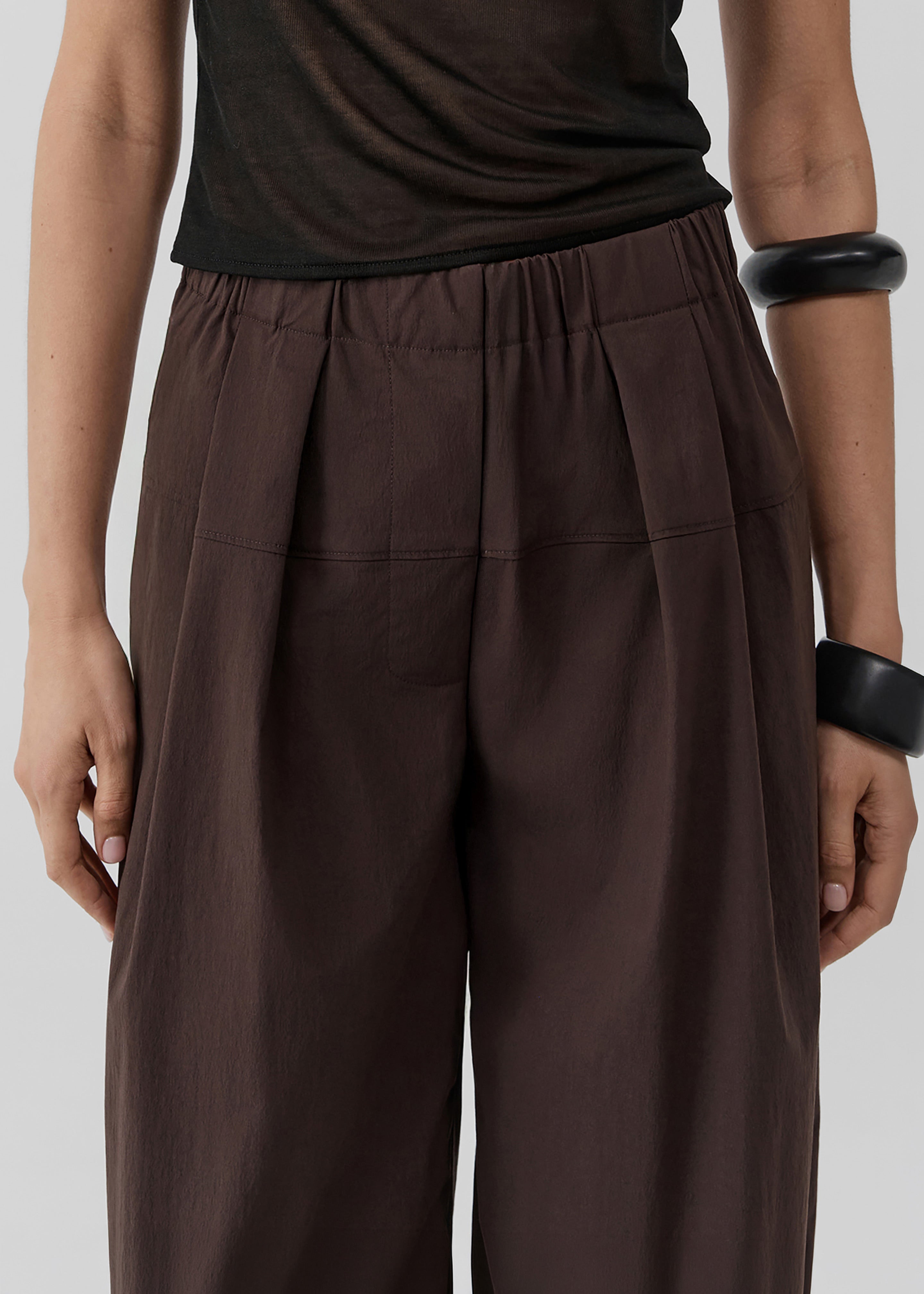 St. Agni Relaxed Pleat Pants - Bark - 3