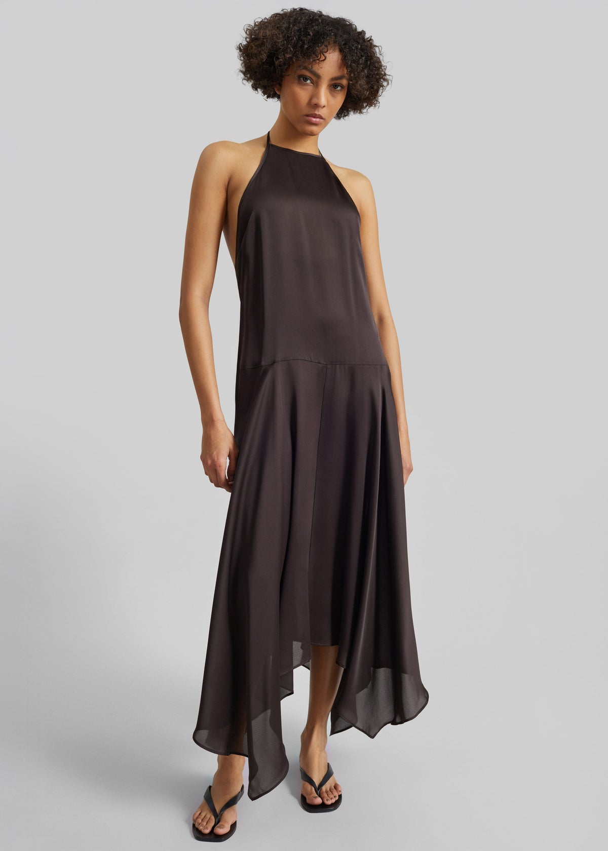 St. Agni Silk Handkerchief Halter Dress