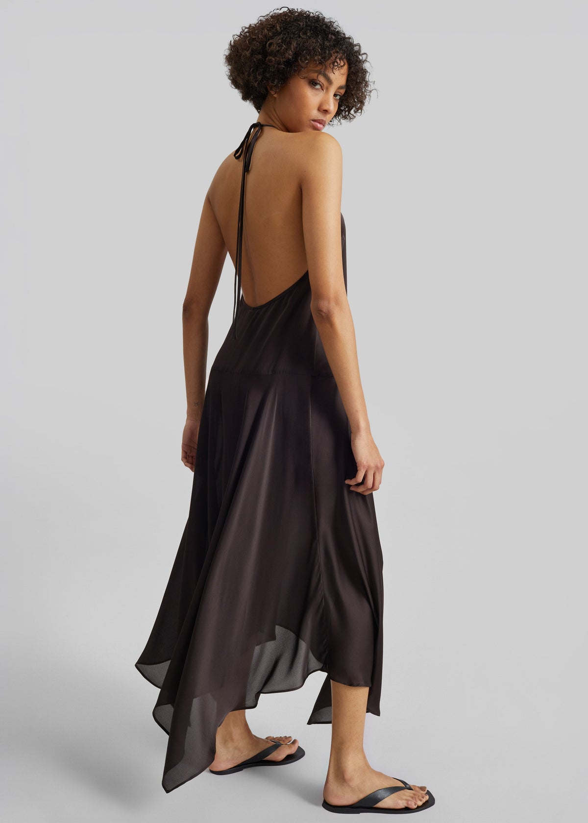 St. Agni Silk Handkerchief Halter Dress - Bark The Frankie Shop Europe St. Agni Silk Handkerchief Halter Dress - Bark The Frankie Shop Europe