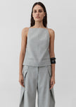 St. Agni Square Side Tie Top - Concrete