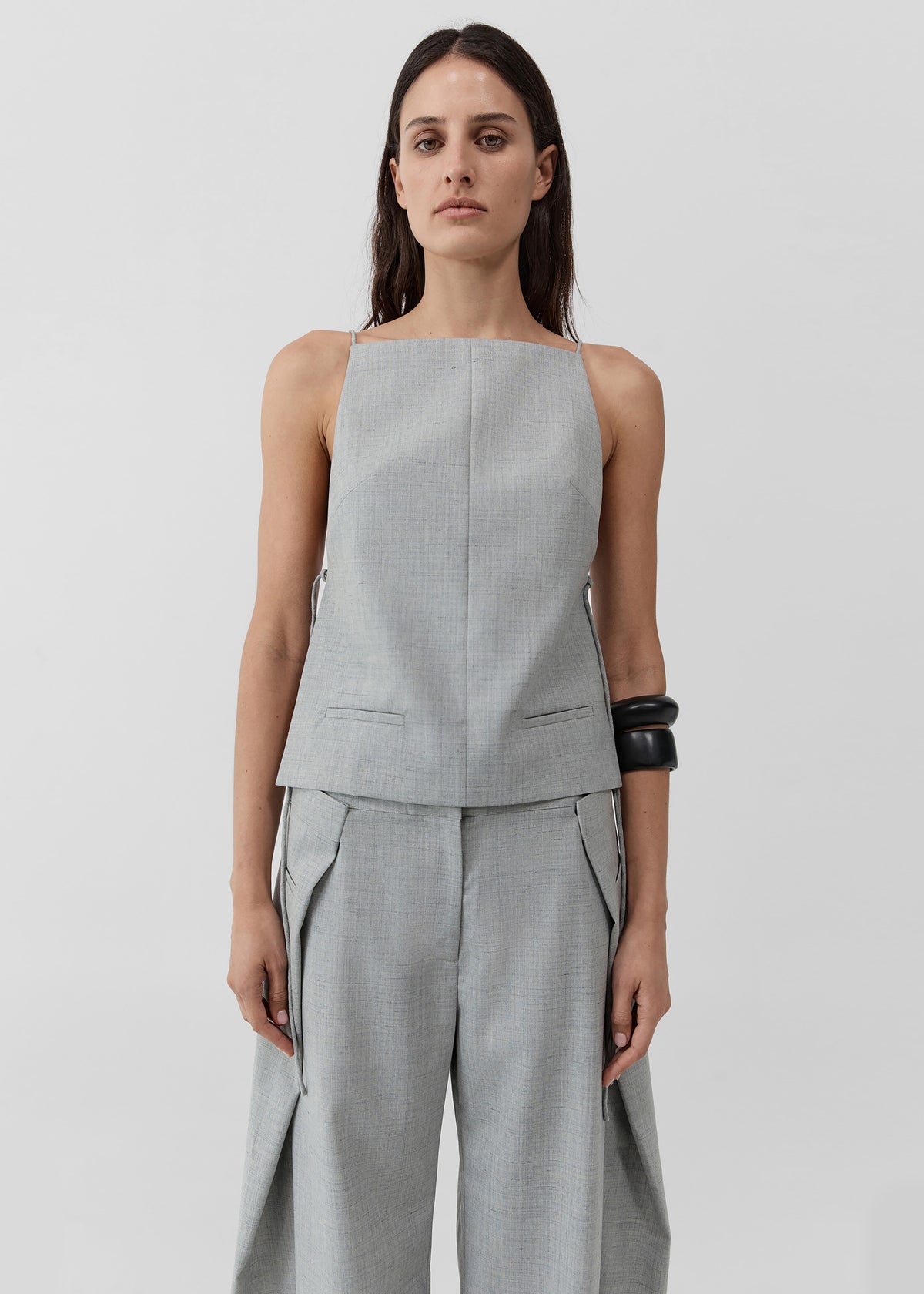 St. Agni Square Side Tie Top - Concrete - 1