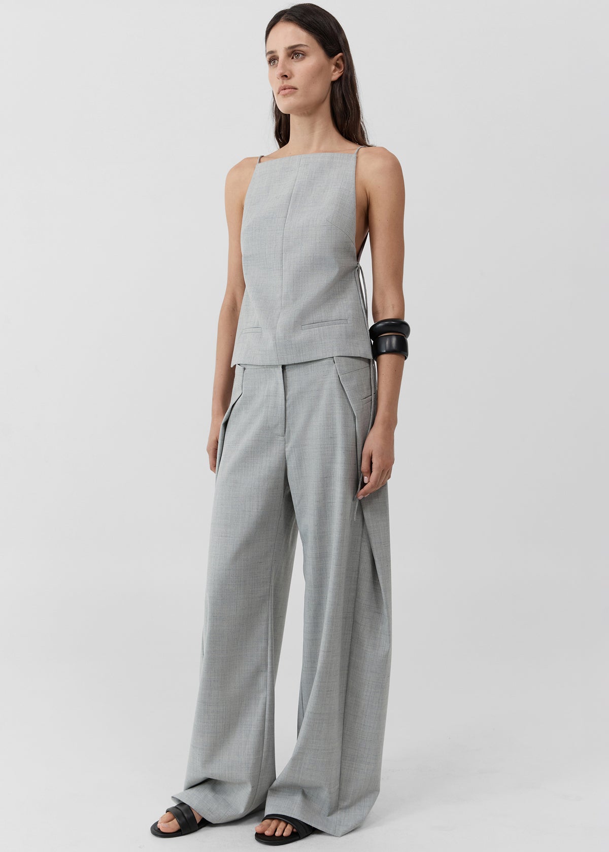 St. Agni Square Side Tie Top - Concrete - 4