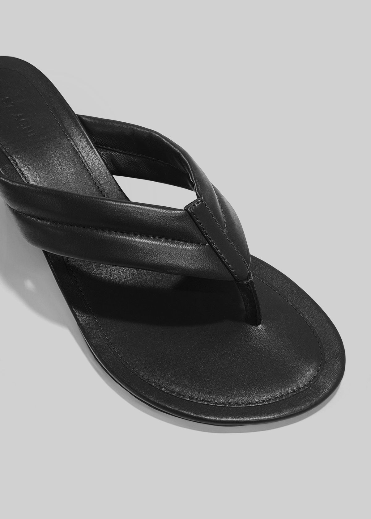 St. Agni Stitch Detail Thong Wedges - Black - 5