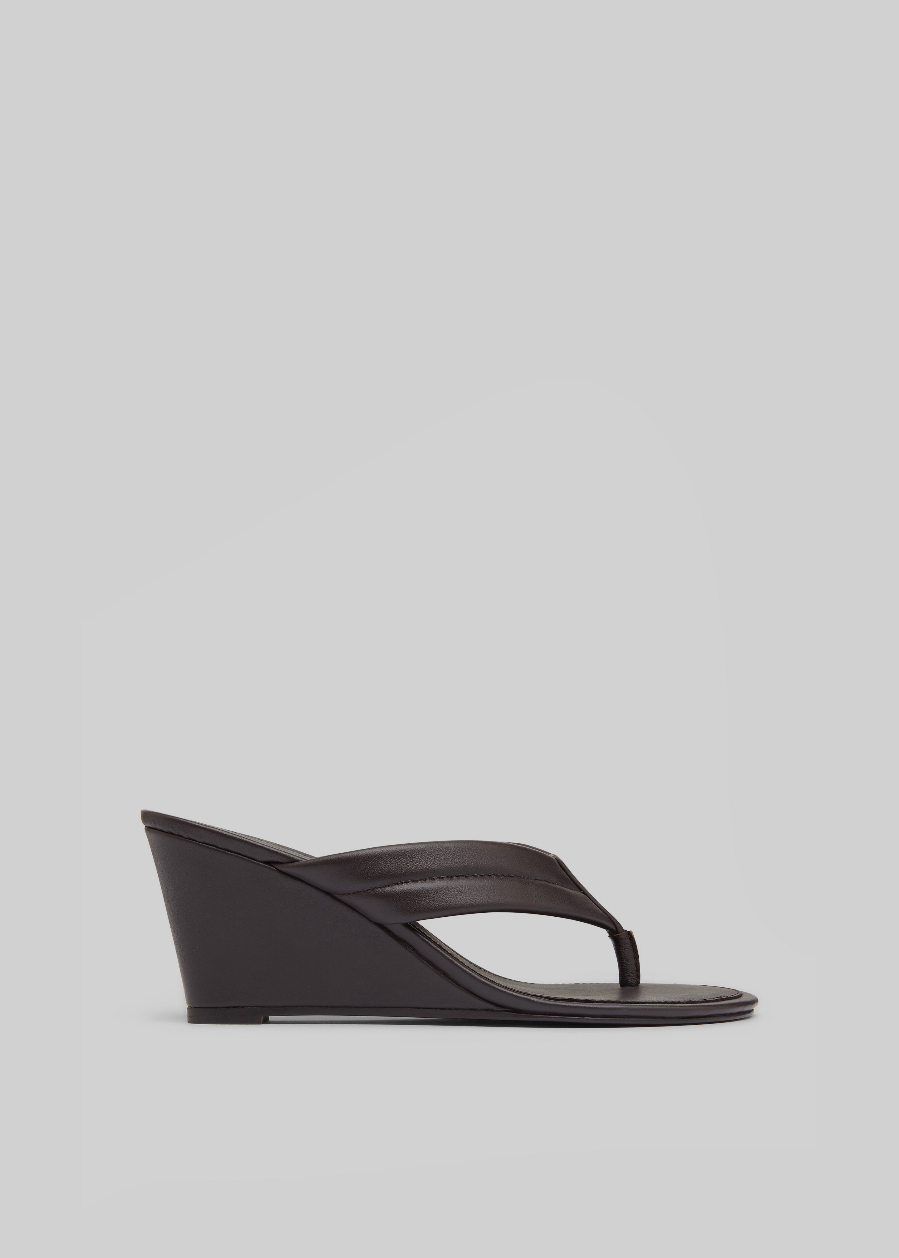 St. Agni Stitch Detail Thong Wedges - Coffee - 4