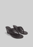 St. Agni Stitch Detail Thong Wedges - Coffee