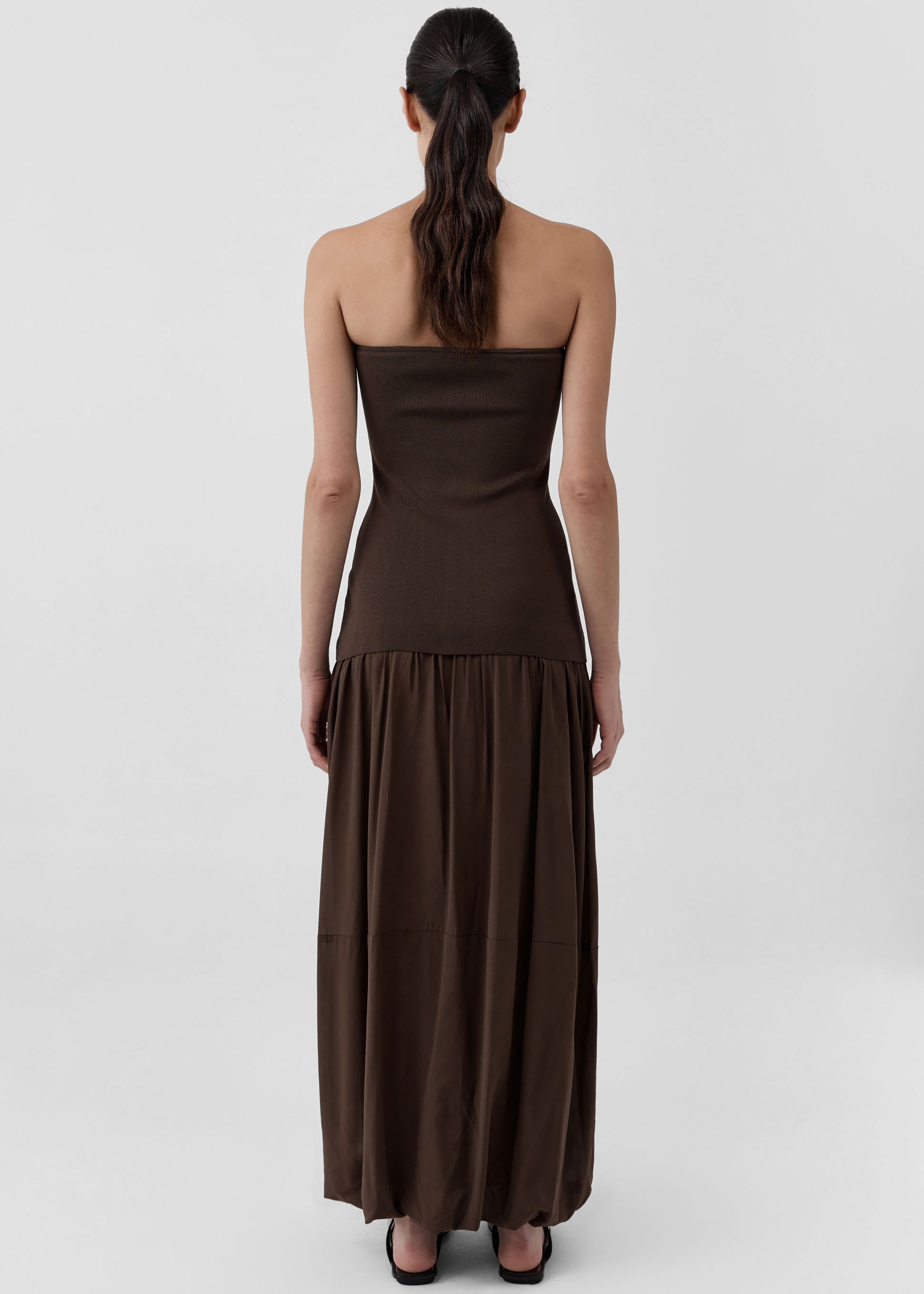 St. Agni Strapless Balloon Hem Dress - Cedar - 4