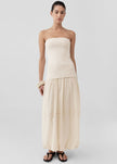 St. Agni Strapless Balloon Hem Dress - Porcelain
