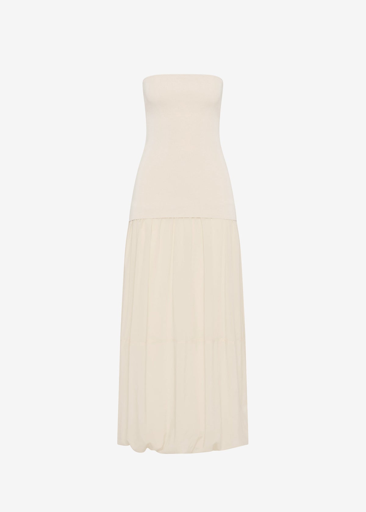 St. Agni Strapless Balloon Hem Dress - Porcelain - 6