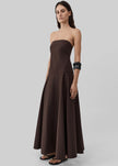 St. Agni Strapless Rouleau Dress - Bark