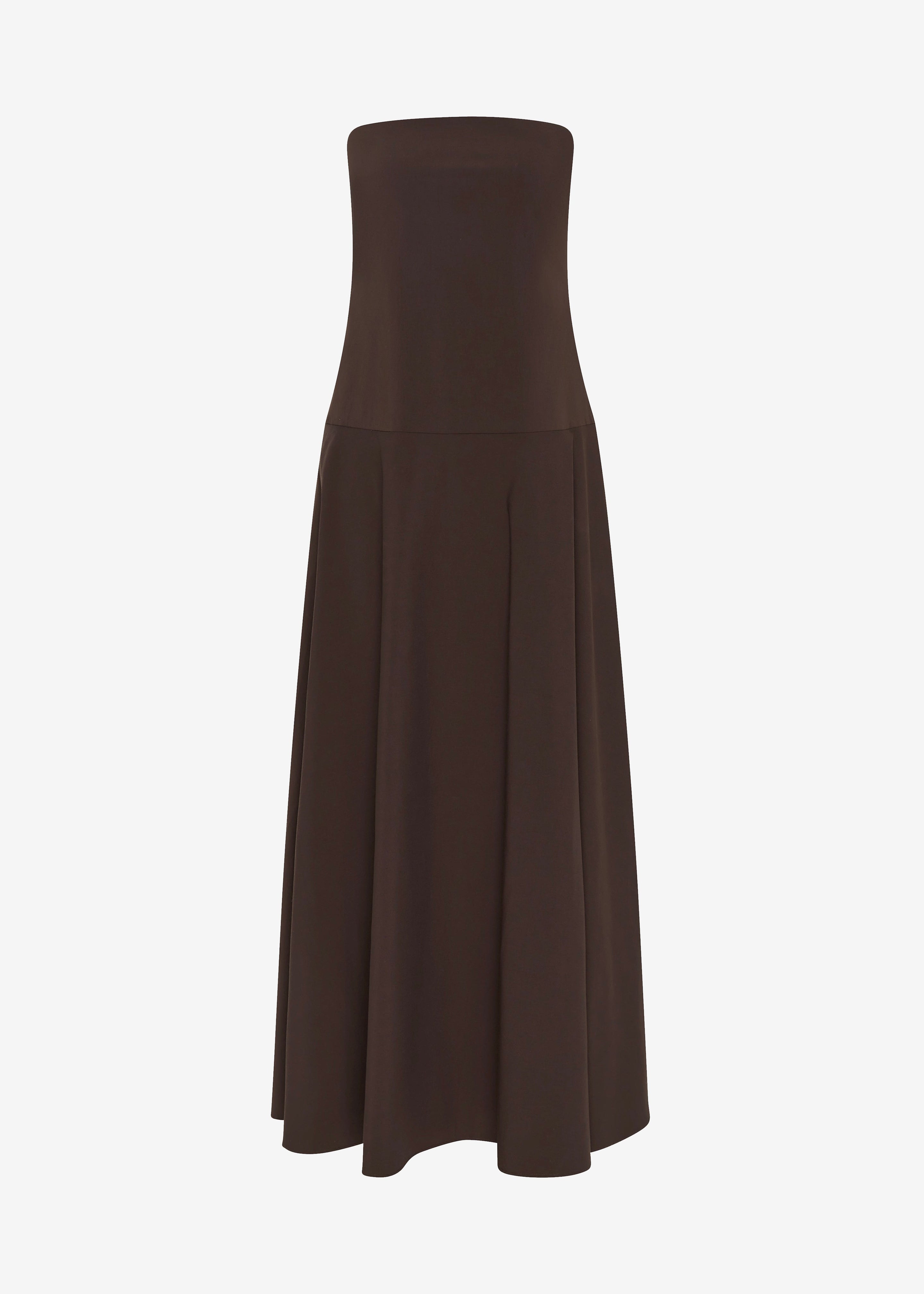 St. Agni Strapless Rouleau Dress - Bark - 5