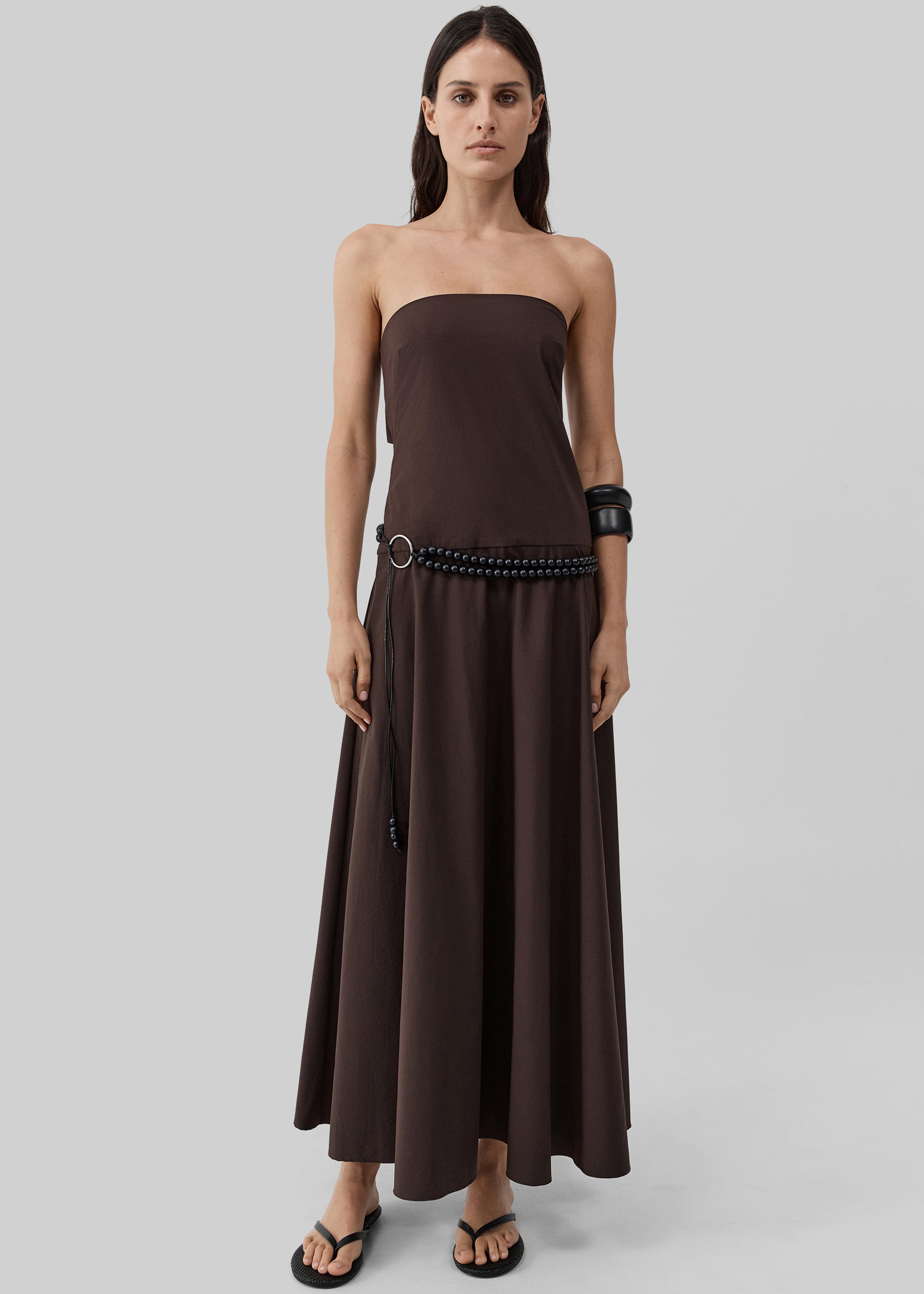 St. Agni Strapless Rouleau Dress - Bark - 2