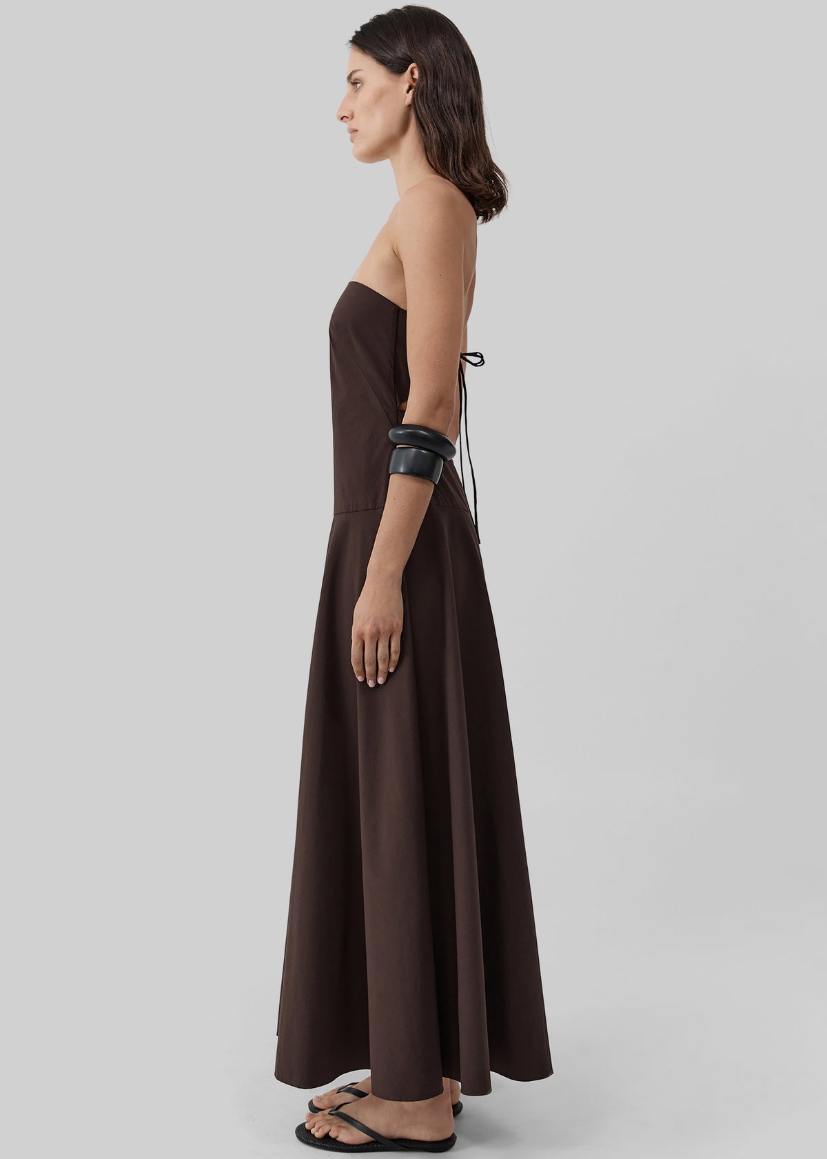 St. Agni Strapless Rouleau Dress - Bark - 4