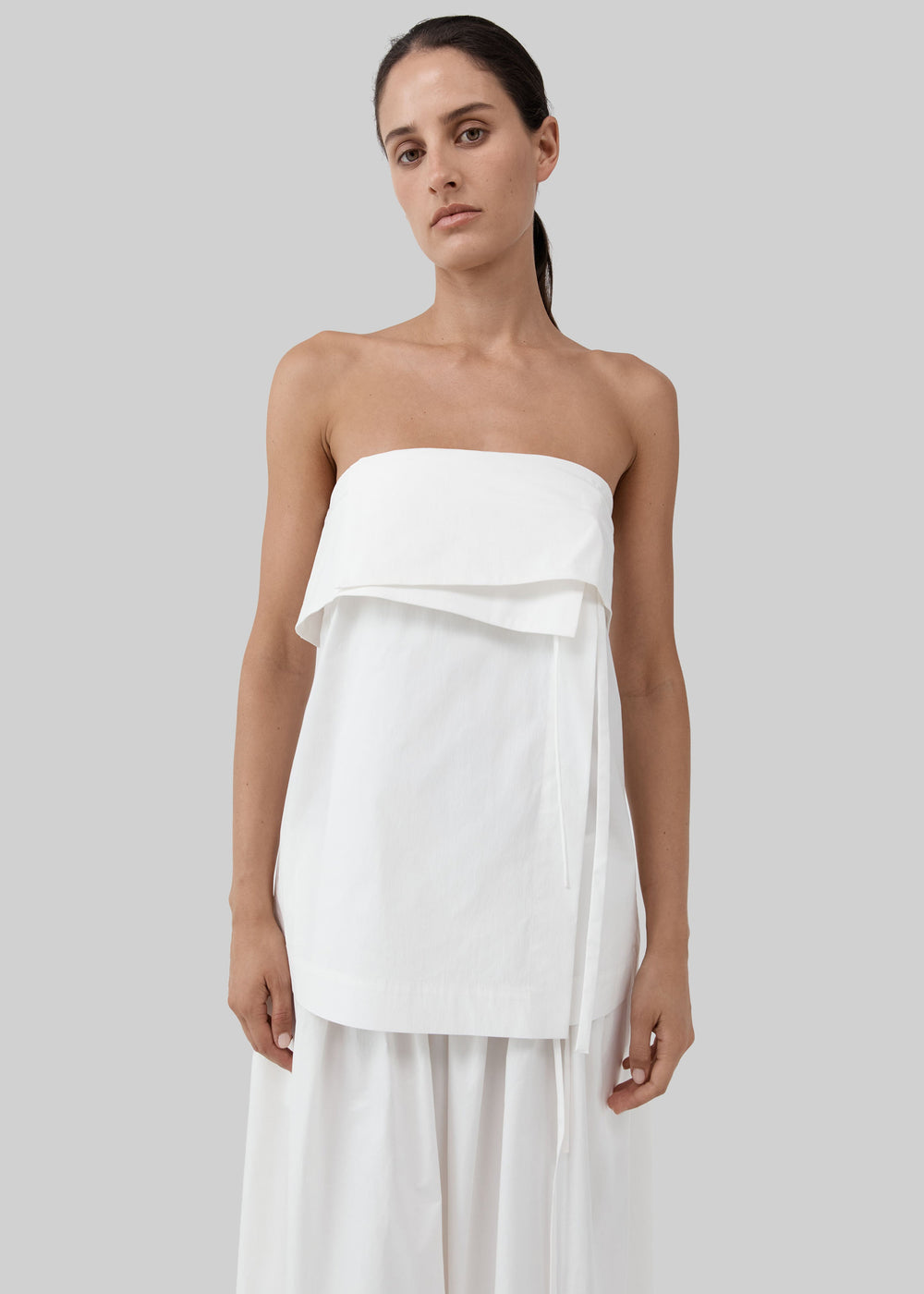 St. Agni Strapless Wrap Top - Off White