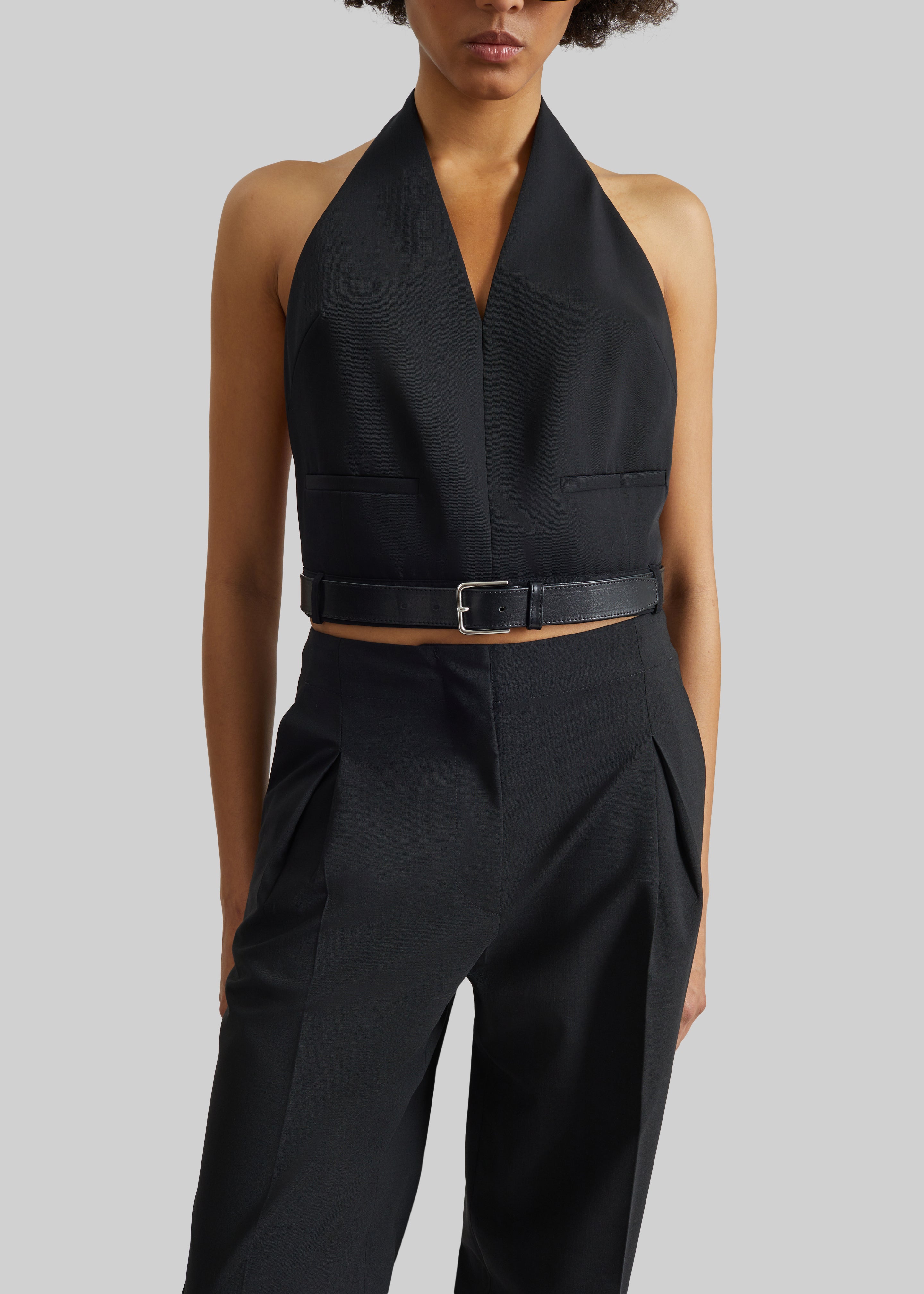 St. Agni Upside Down Halter Top - Black - 2