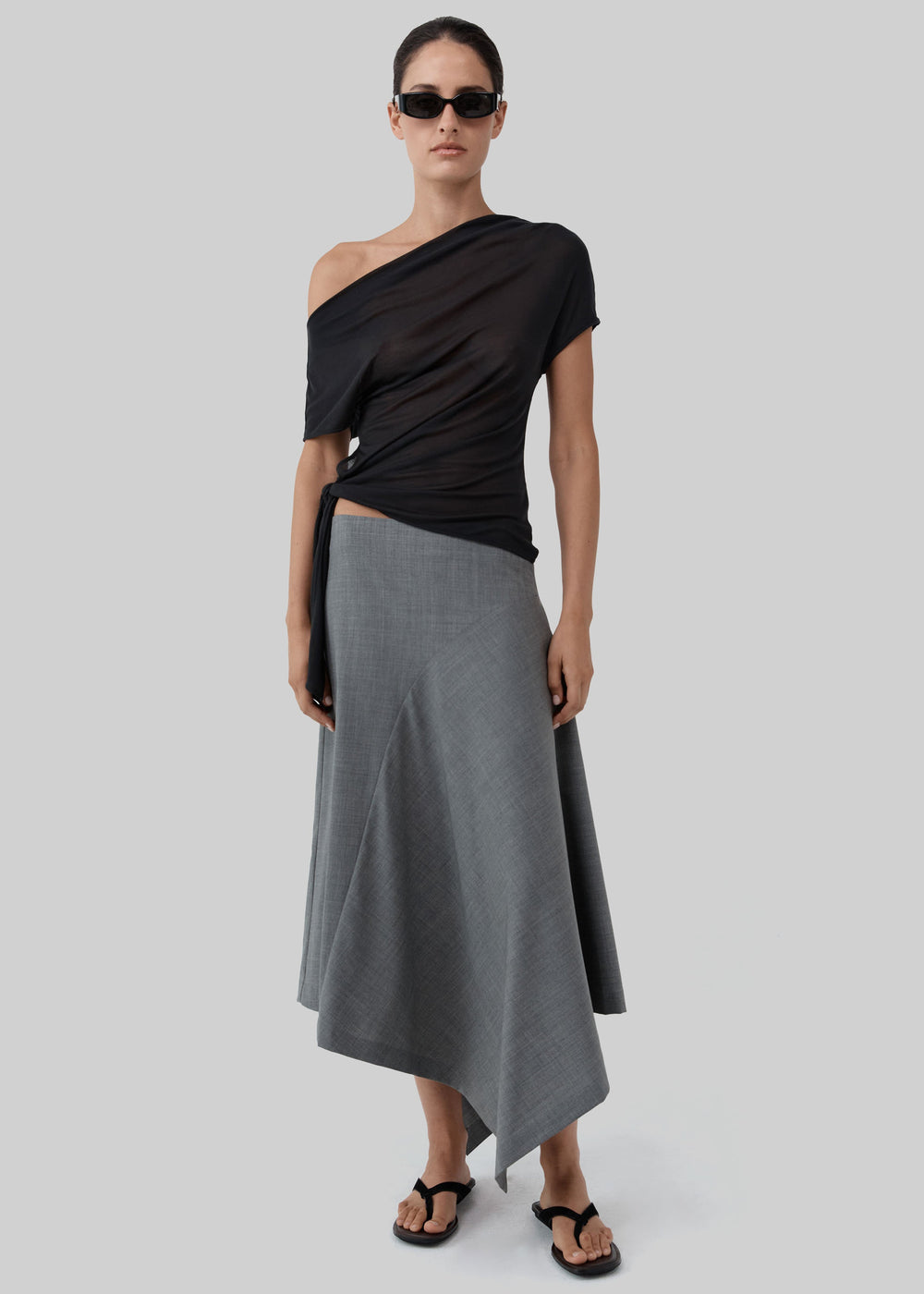 St. Agni Wool Asymm Skirt - Pumice