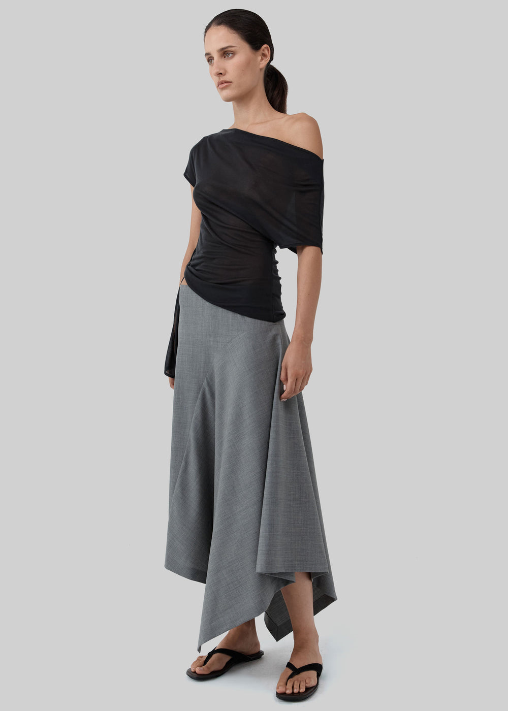 St. Agni Wool Asymm Skirt - Pumice - 1