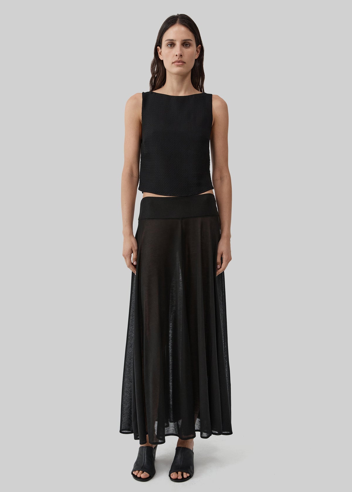 St. Agni Fluid Jersey Skirt - Black - 2
