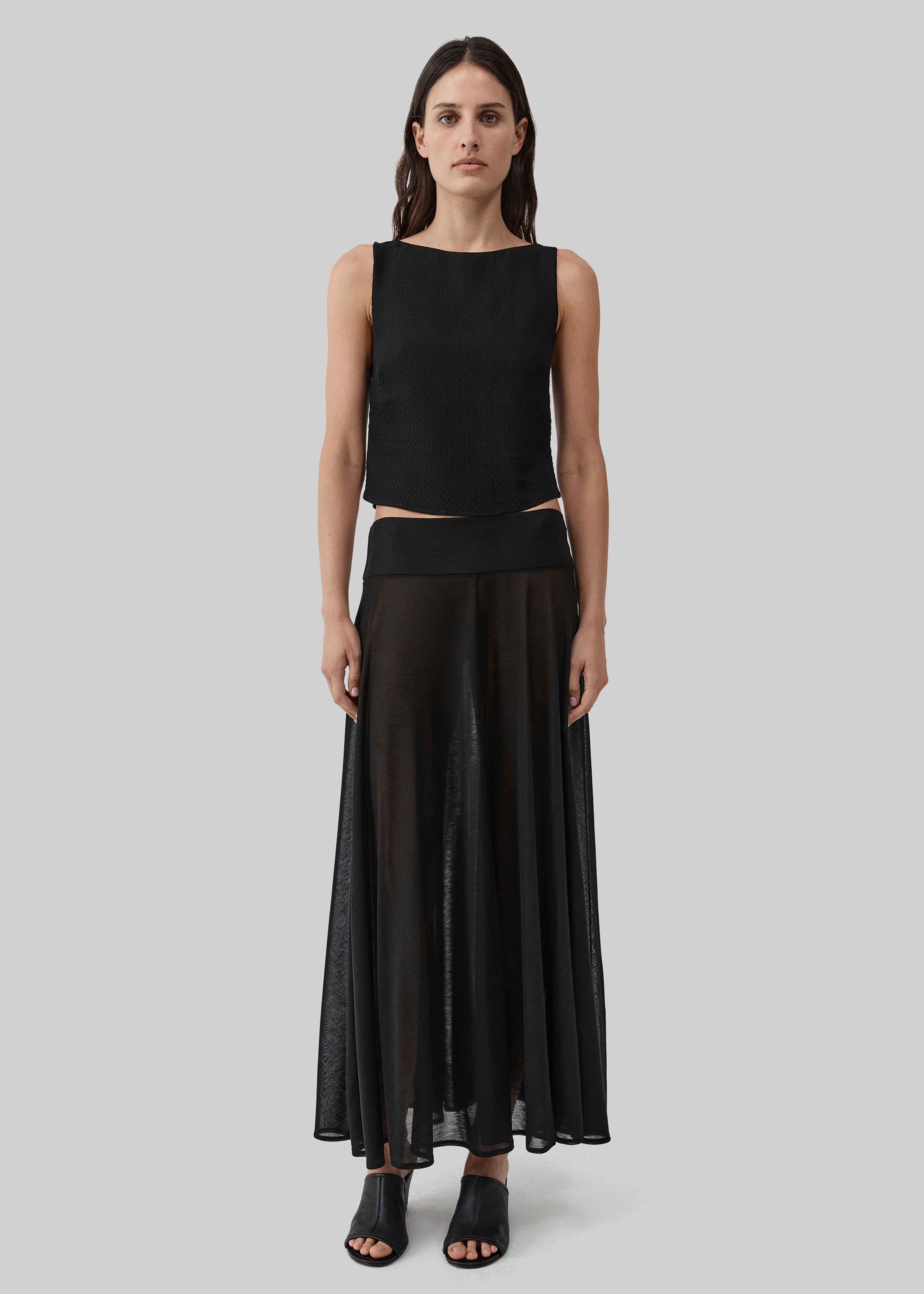 St. Agni Fluid Jersey Skirt - Black - 2