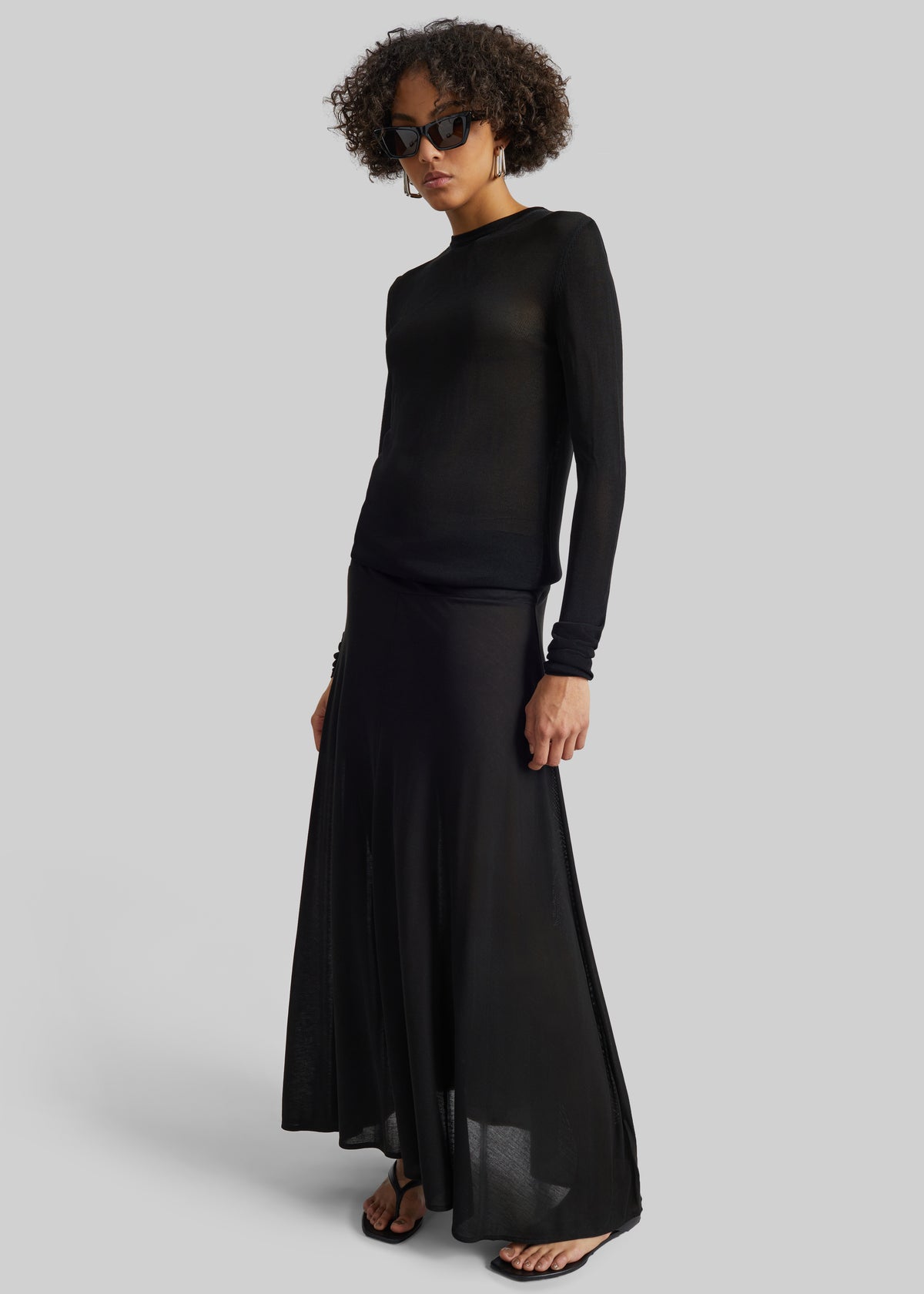 St. Agni Fluid Jersey Skirt - Black - 1